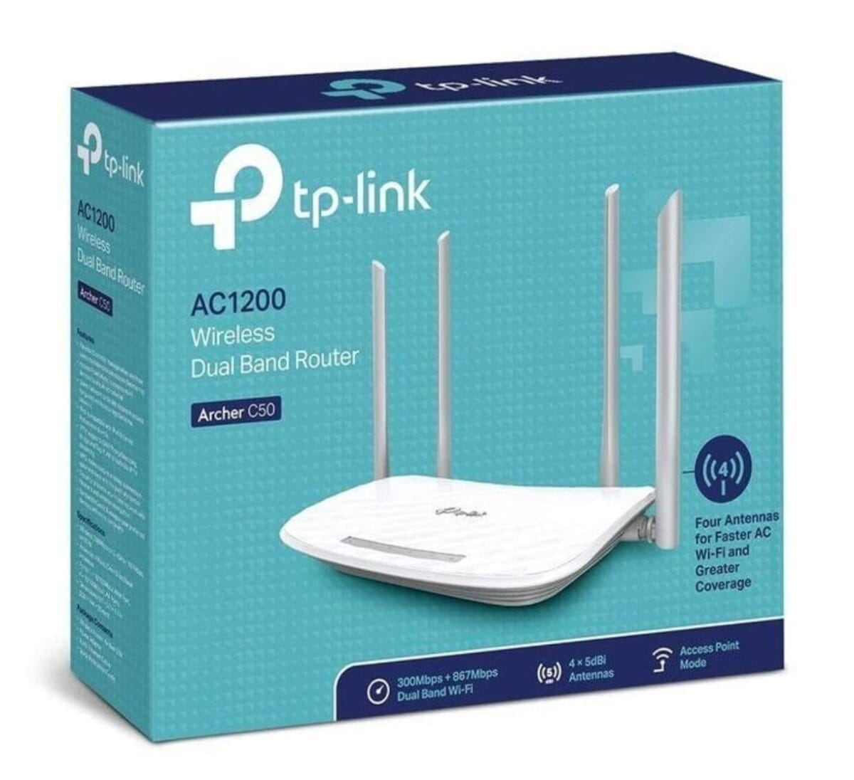 TP-Link Archer C50 – Point d’accès / Routeur Wi-Fi AC1200 Double Bande (2,4 GHz & 5 GHz) – Image 1