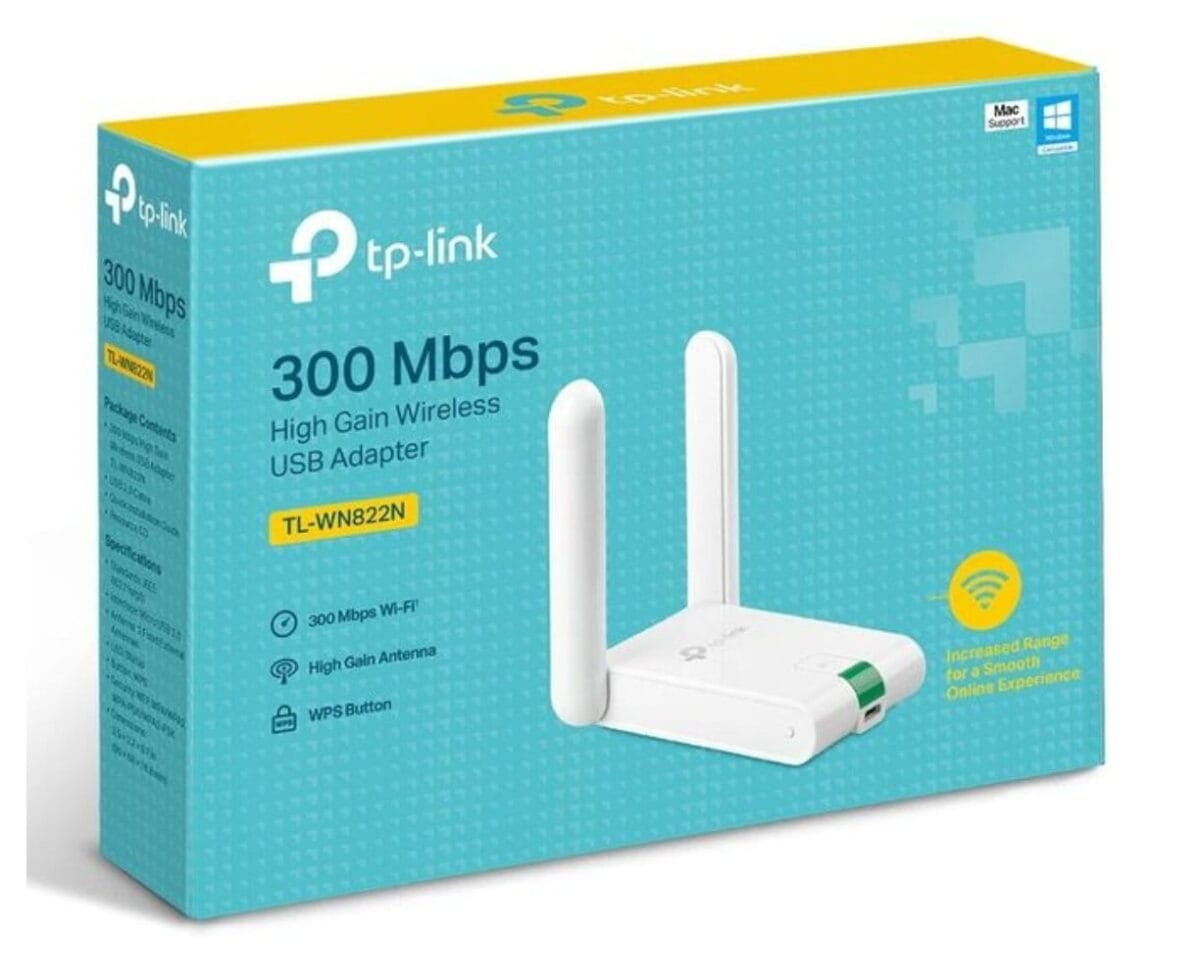 TP-Link TL-WN822N – Adaptateur USB Wi-Fi N 300 Mbps à Gain Élevé avec Antennes Externes – Image 1