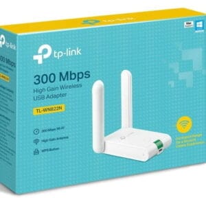 TP-Link TL-WN822N – Adaptateur USB Wi-Fi N 300 Mbps à Gain Élevé avec Antennes Externes
