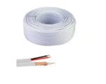 Câble Coaxial 100M pour Caméra de Surveillance – Duo Vidéo + Alimentation 12V (Roll 100m)