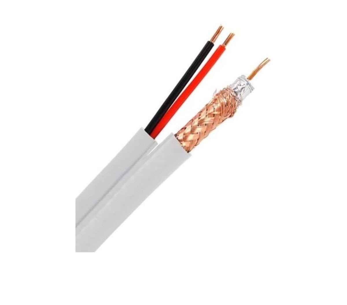 Câble Coaxial 100M pour Caméra de Surveillance – Duo Vidéo + Alimentation 12V (Roll 100m) – Image 2