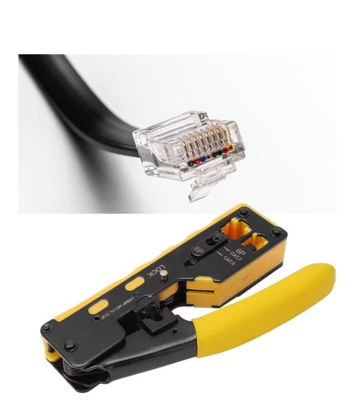 Pince à Sertir Professionnelle RJ45 / RJ12 – Crimping Tool pour Connecteurs Réseau Cat5 / Cat6 / Cat7 – Image 2