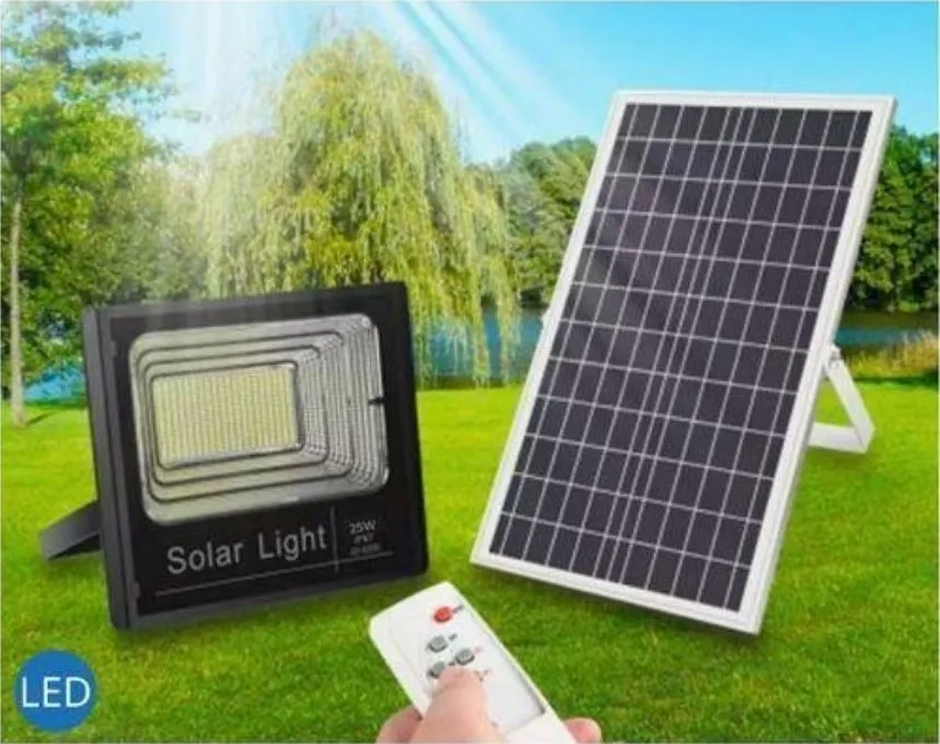 Projecteur Solaire LED 25W avec Télécommande | Éclairage Extérieur IP65 – Image 1