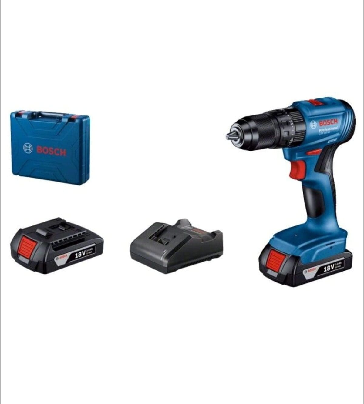Perceuse-Visseuse Sans Fil BOSCH GSB 185-LI – 18V – Brushless (2 Batteries + Chargeur) – Image 1