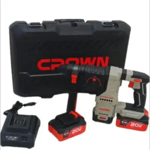 Perforateur SDS+ Sans Fil CROWN CT28015XS-4BMC – 2×20V – 4.0Ah – 2.8 Joules