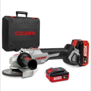 Meuleuse Angulaire Sans Fil CROWN CT23026-125XS-4BMC – 2×20V – 4.0Ah – 125mm – Brushless