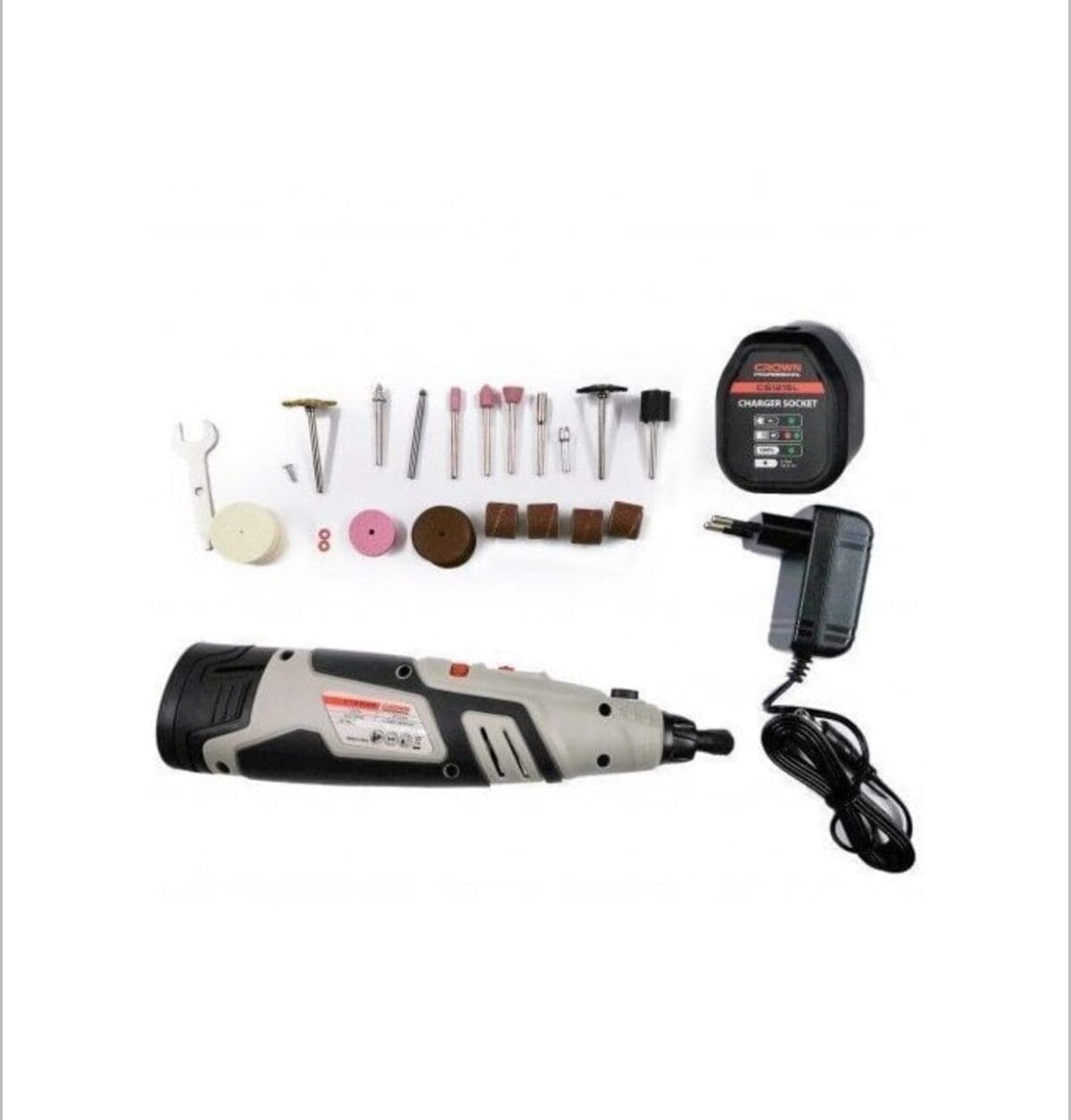 Meuleuse Droite Sans Fil 12V CROWN – 5000 à 18000 tr/min – Ø3.2 mm – CT23006 – Image 1