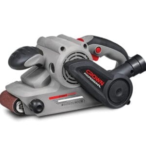 Ponceuse à Bande 810W CROWN 533×76 mm – 380 m/min – Avec Sac à Poussière