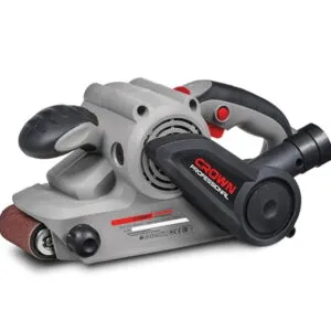 Ponceuse à Bande 810W CROWN 533×76 mm – 380 m/min – Avec Sac à Poussière