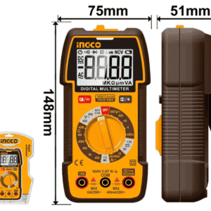 Multimètre Digital INGCO DM36002 – 4000 Counts – CAT III 600V – True RMS