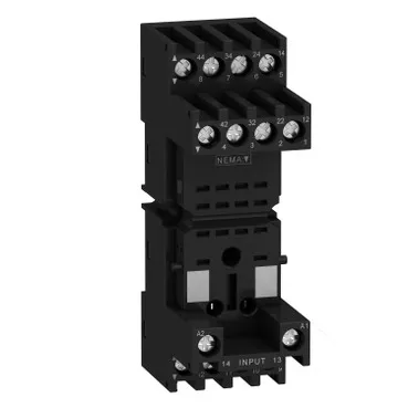 Schneider Electric RXZE2M114M – Embase de Raccordement pour Relais RXM – 14 Broches – Montage Rail DIN – Image 1