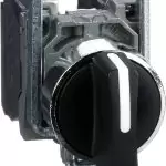 Schneider Harmony XB4BD33 – Bouton Tournant Manette Ø22 – 3 Positions Fixes – 2NC – Noir – Fixation par Étrier