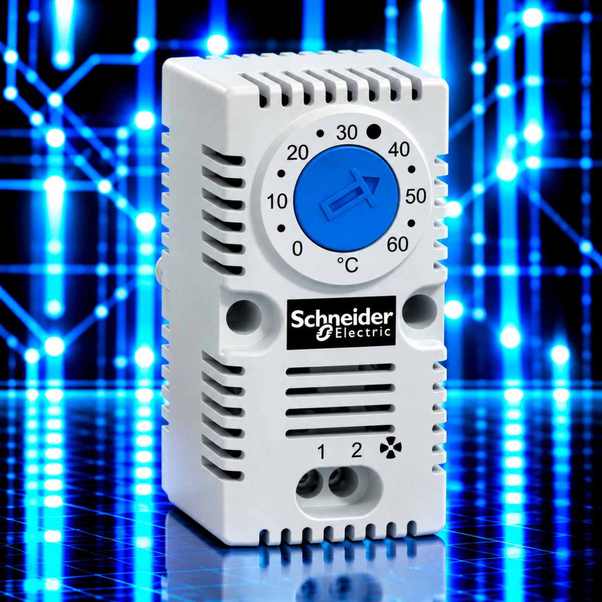 Thermostat Schneider ClimaSys NSYCCOTHO – Bleu Thermostat Schneider Electric ClimaSys NSYCCOTHO à fermeture NO avec molette bleue 0 à 60 °C