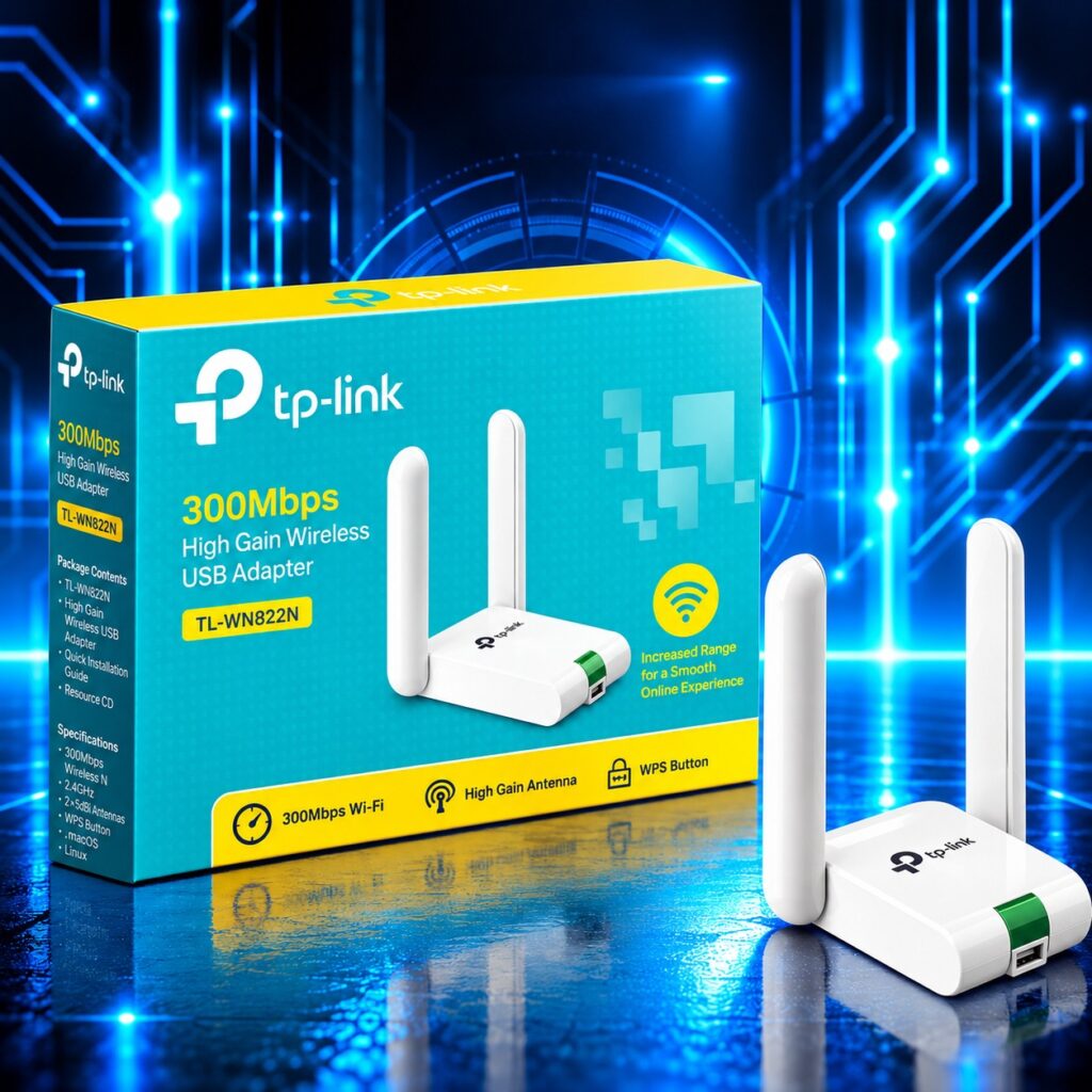 Adaptateur Wi-Fi USB TP-Link TL-WN822N avec deux antennes externes