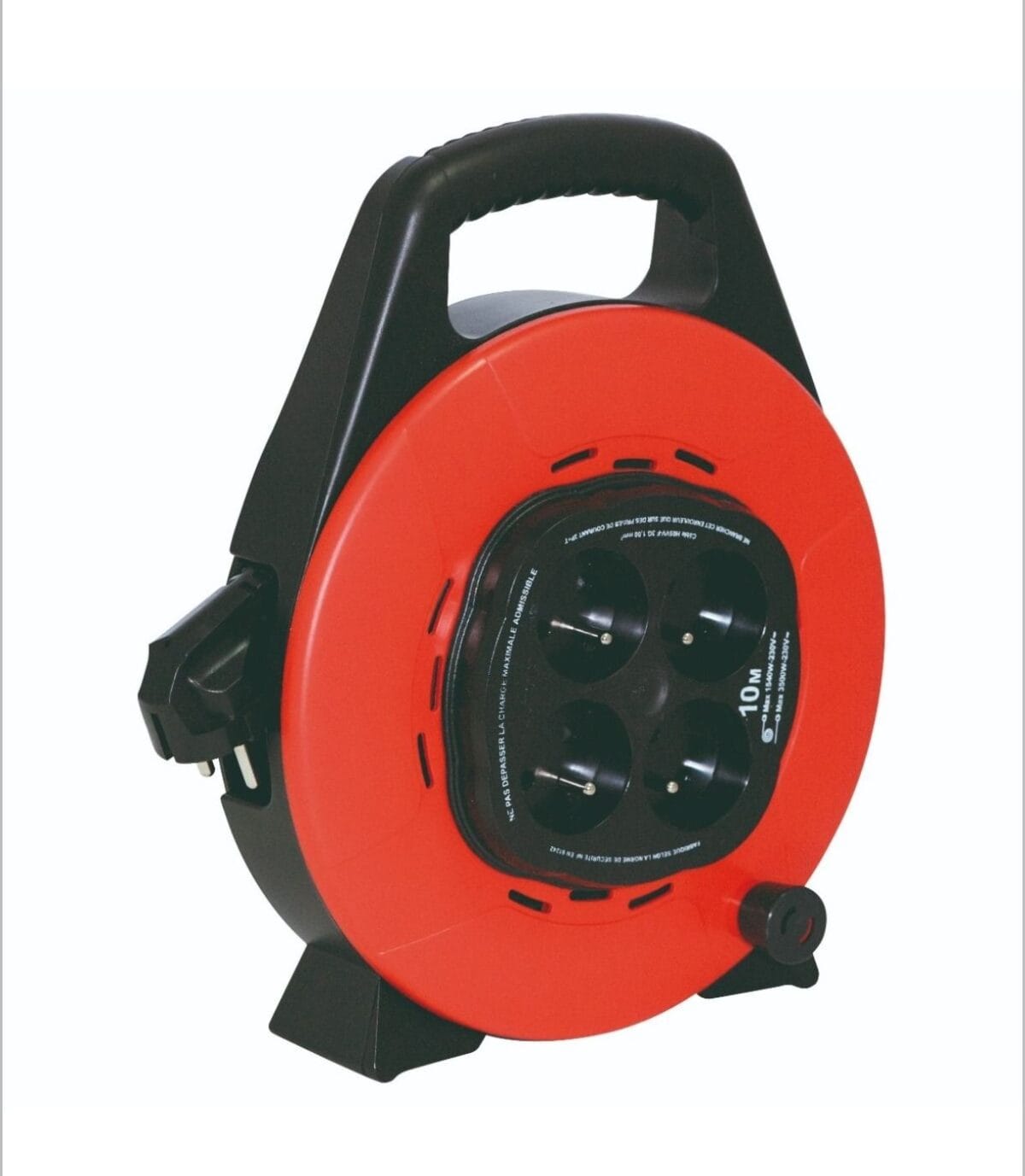 Enrouleur électrique INGELEC 10m avec protection – 4 prises 2P+T – Image 1