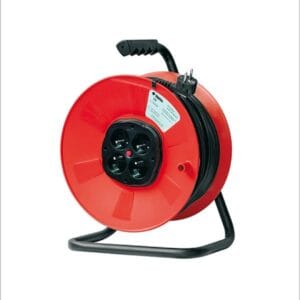 Enrouleur INGELEC Professionnel 50m – 4 prises 2P+T – Modèle R – Rallonge électrique robuste