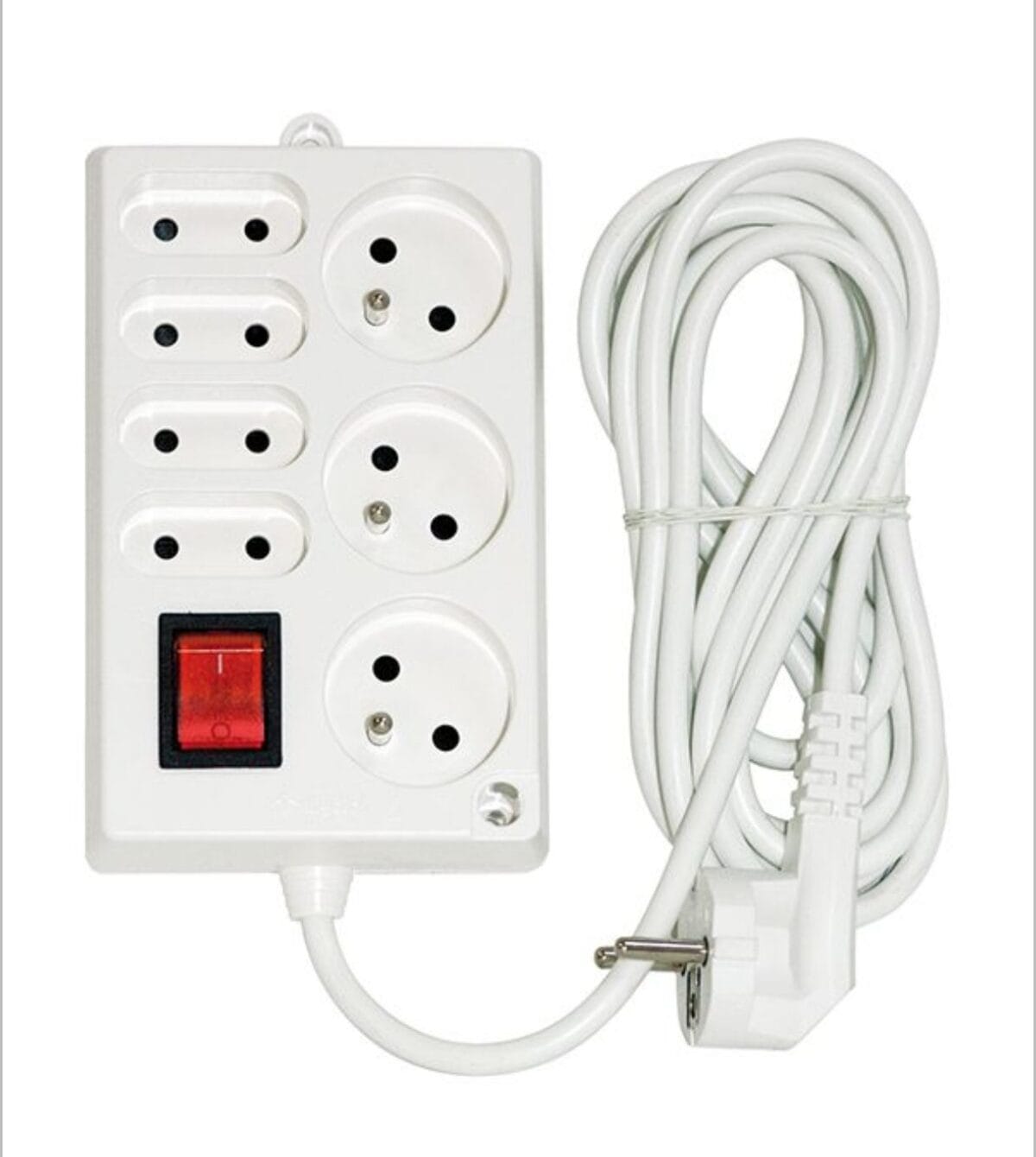 Bloc multiprises INGELEC 7 prises – 1,5 m – Blanc – Image 1