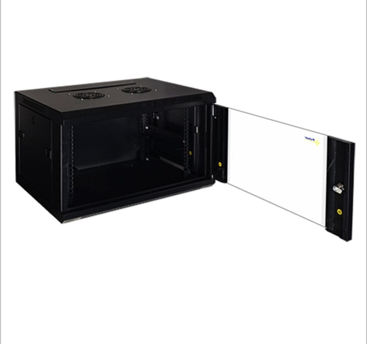 Coffret Informatique Mural INGELEC 6U – Rack 19" – Noir – Ventilation & Porte vitrifiée – Image 1