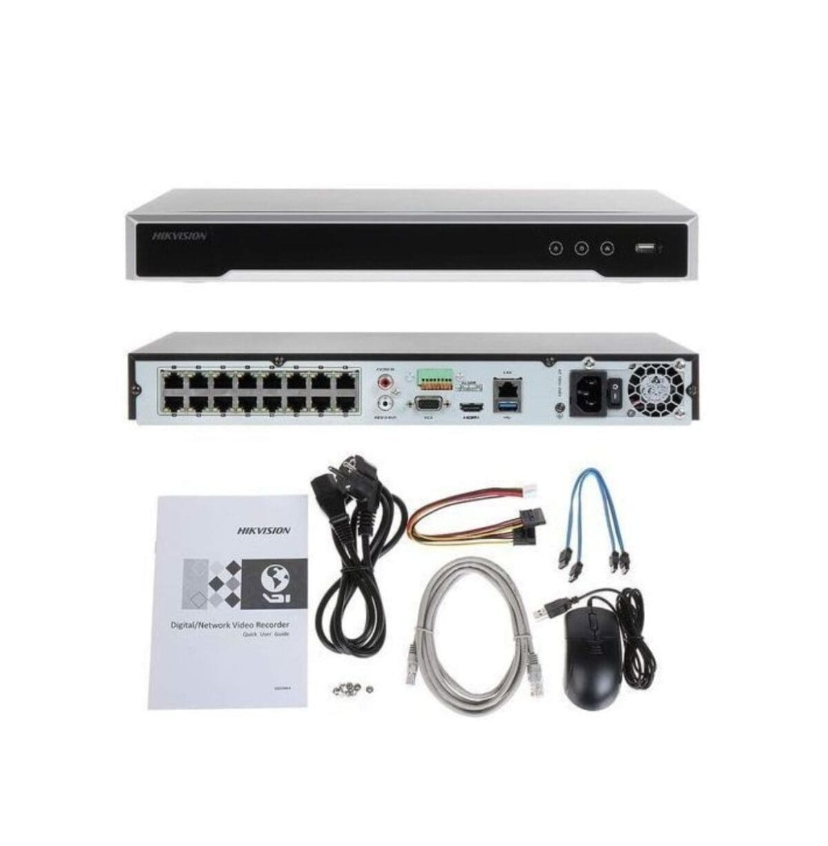 NVR Hikvision 16CH PoE 4K DS-7616NI-K2/16P – Support 8MP – 2 Disques durs – Image 1