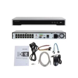 NVR Hikvision 16CH PoE 4K DS-7616NI-K2/16P – Support 8MP – 2 Disques durs