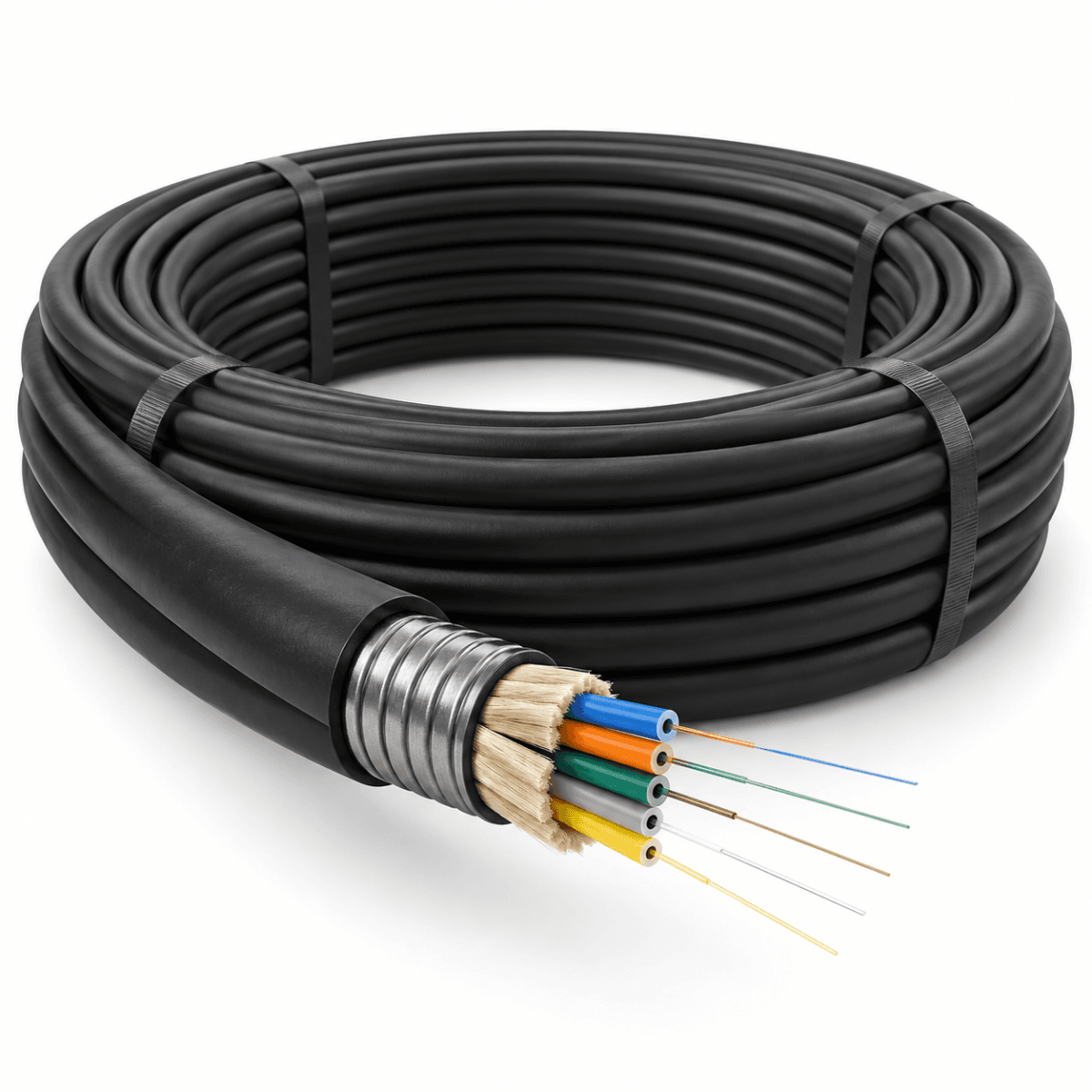 Câble Fibre Optique Monomode Armé – 6 Brins – Image 1