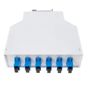 Boîtier fibre optique métallique Rail DIN 12 ports SC simplex équipé 6 fibres