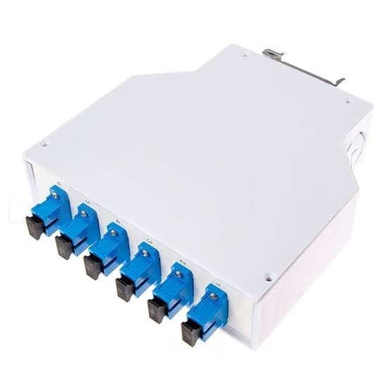 Boîtier fibre optique métallique rail DIN 6 ports SC monomode simplex équipé
