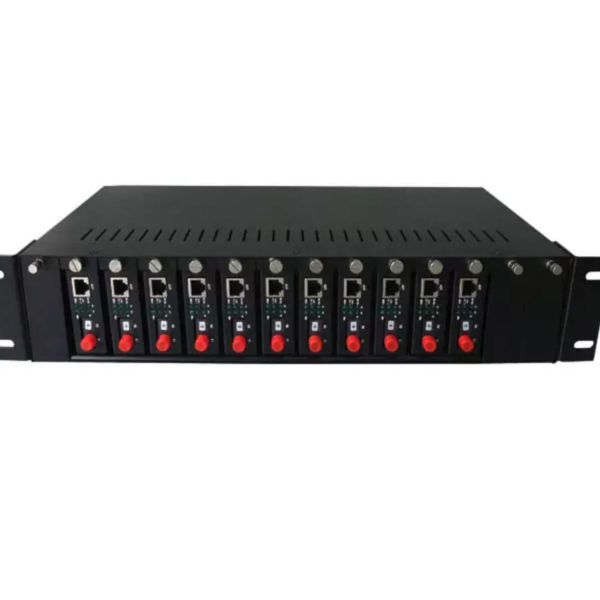 Châssis rack 14 slots pour convertisseurs fibre optique avec 2 ventilateurs