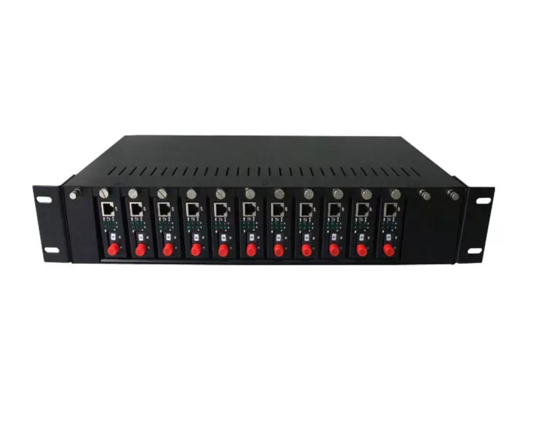 Châssis 14 Slots pour Convertisseurs Fibre Optique Châssis rack 14 slots pour convertisseurs fibre optique avec 2 ventilateurs
