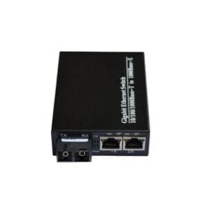 Convertisseur fibre optique monomode 2 SC 2 RJ45 Gigabit PoE 20 km