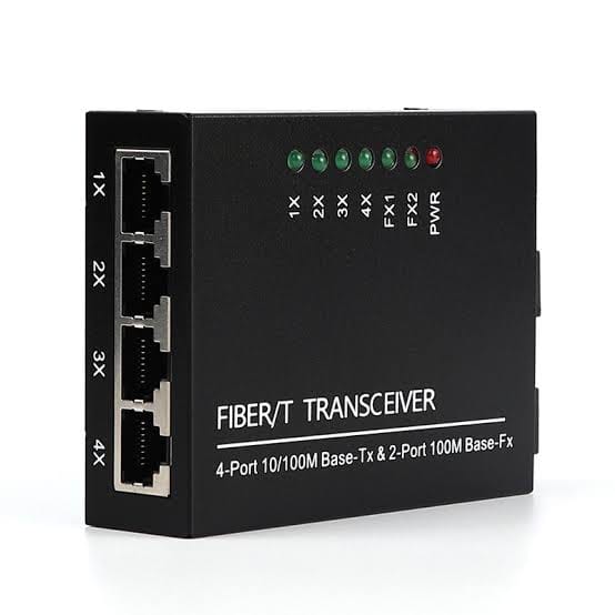 Convertisseur fibre optique monomode 2 SC vers 4 RJ45 Gigabit PoE 20 km