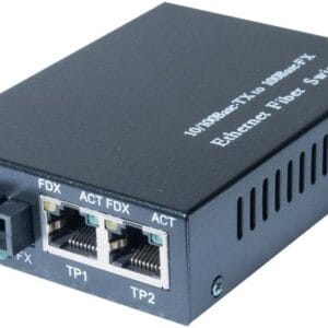 Convertisseur fibre optique monomode SC avec 2 ports RJ45 Gigabit 20 km