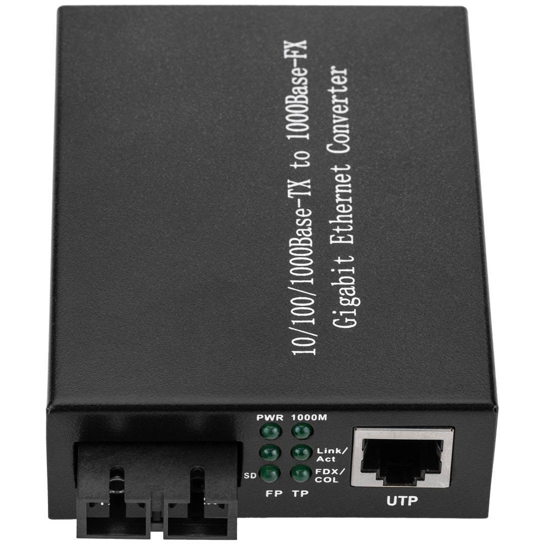 Convertisseur Fibre Optique Monomode SC vers RJ45 Gigabit – 20 km Convertisseur fibre optique monomode SC vers RJ45 Gigabit 20 km