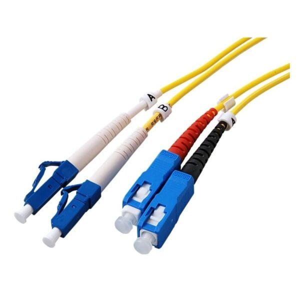 Jarretière fibre optique LC SC monomode duplex armée 50 mètres