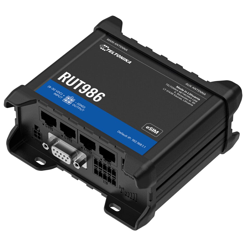 Routeur industriel 4G LTE Cat 4 Teltonika RUT986 RS232 RS485 I/O