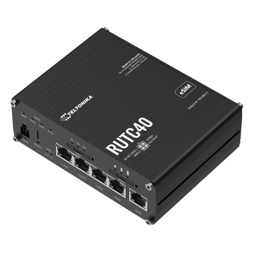Routeur industriel 4G LTE Cat 4 Telit Global Wi-Fi 6 Teltonika RUTC40