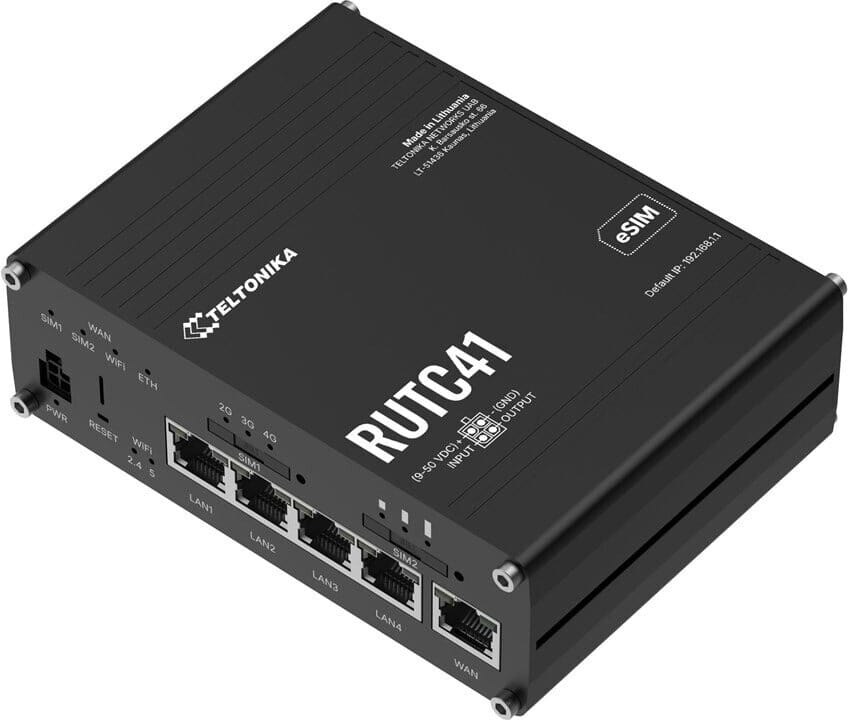 Routeur industriel 4G LTE Cat 4 Wi-Fi 6 Teltonika RUTC41