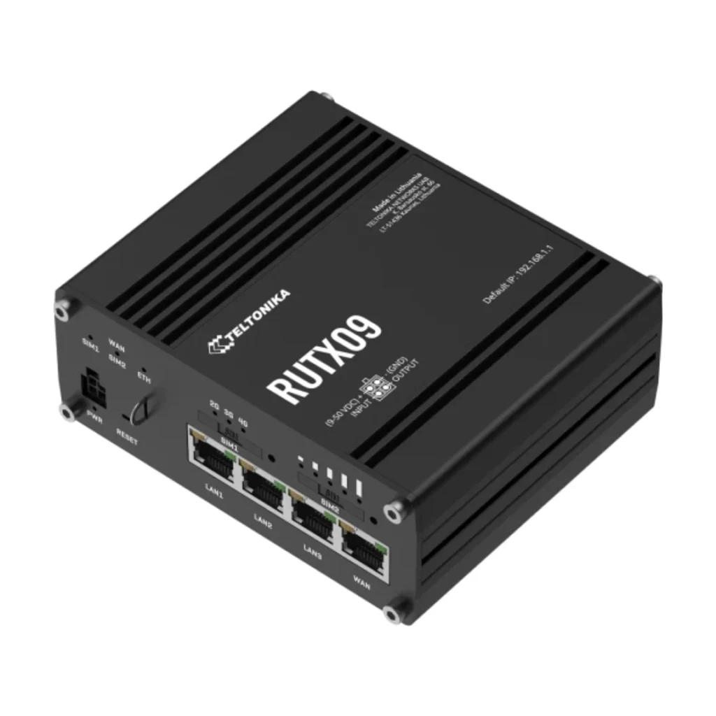 Routeur industriel 4G LTE Cat 6 Dual SIM Gigabit Teltonika RUTM09