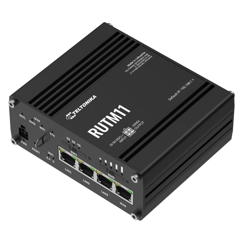 Routeur industriel 4G LTE Cat 6 Wi-Fi 5 Gigabit Teltonika RUTM11