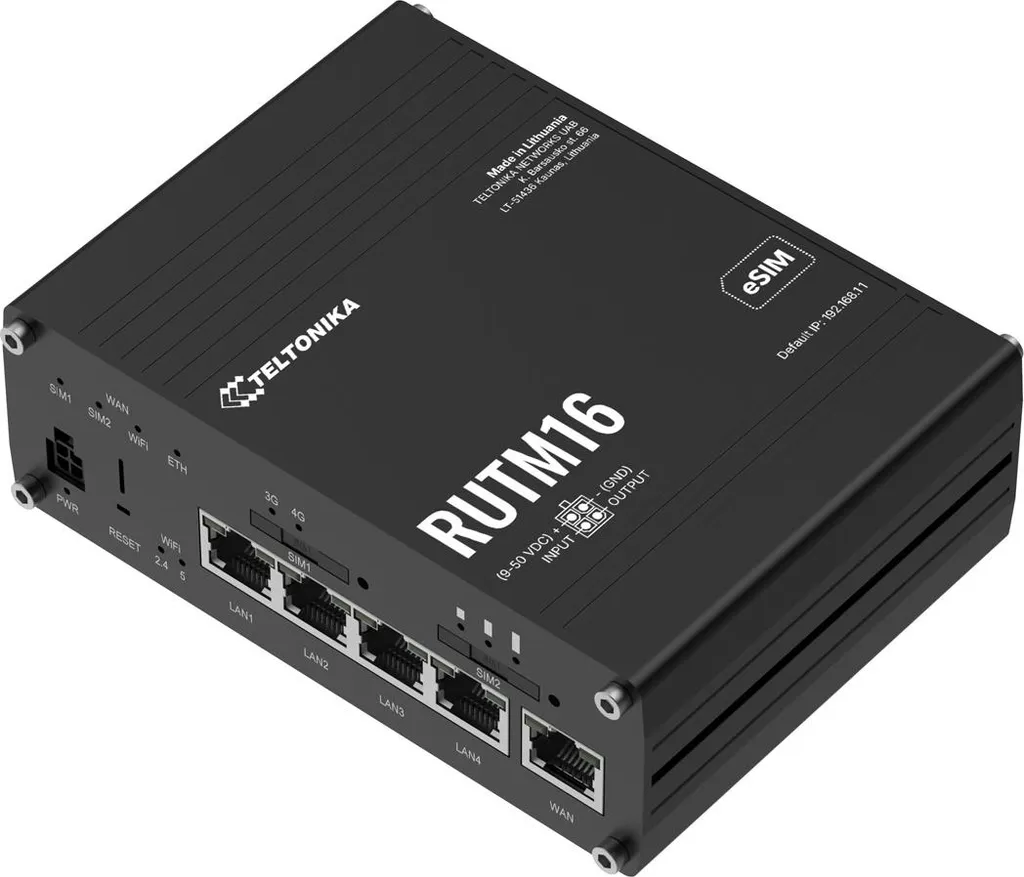 Routeur industriel 4G LTE Cat 6 Telit Global Teltonika RUTM16