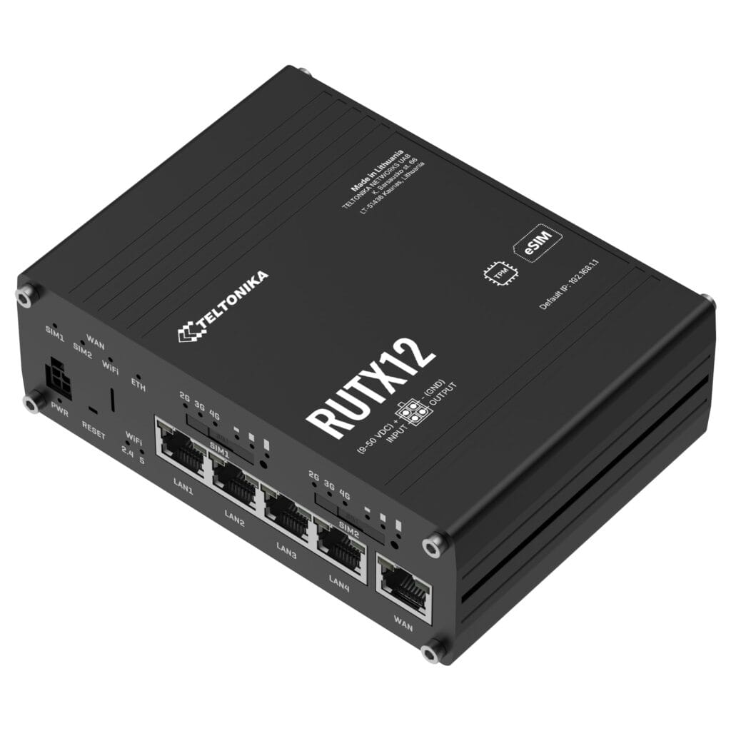 Routeur industriel Dual 4G LTE Cat 6 double modem Teltonika RUTX12