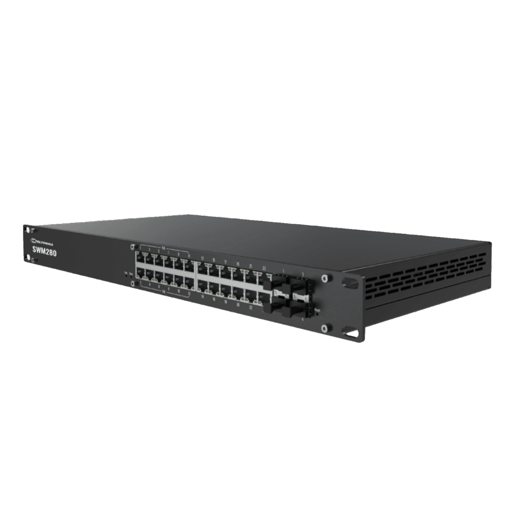 Switch manageable Teltonika SWM280 24 ports Gigabit dont 12 PoE+ et 4 SFP