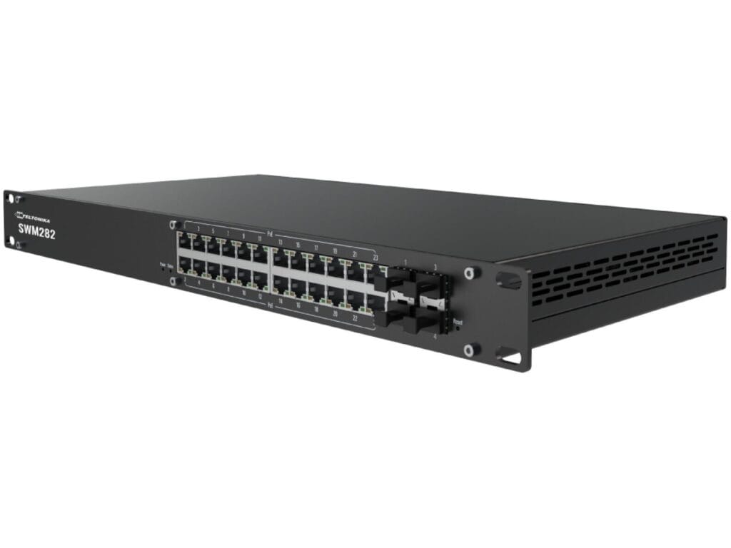 Switch manageable PoE+ 24 ports Gigabit 4 SFP Teltonika SWM282