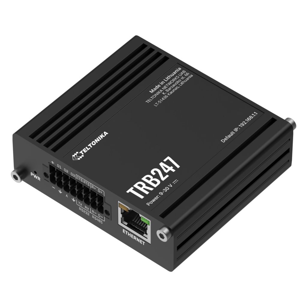 Passerelle industrielle LTE Cat 1 bis RS232 RS485 Teltonika TRB247