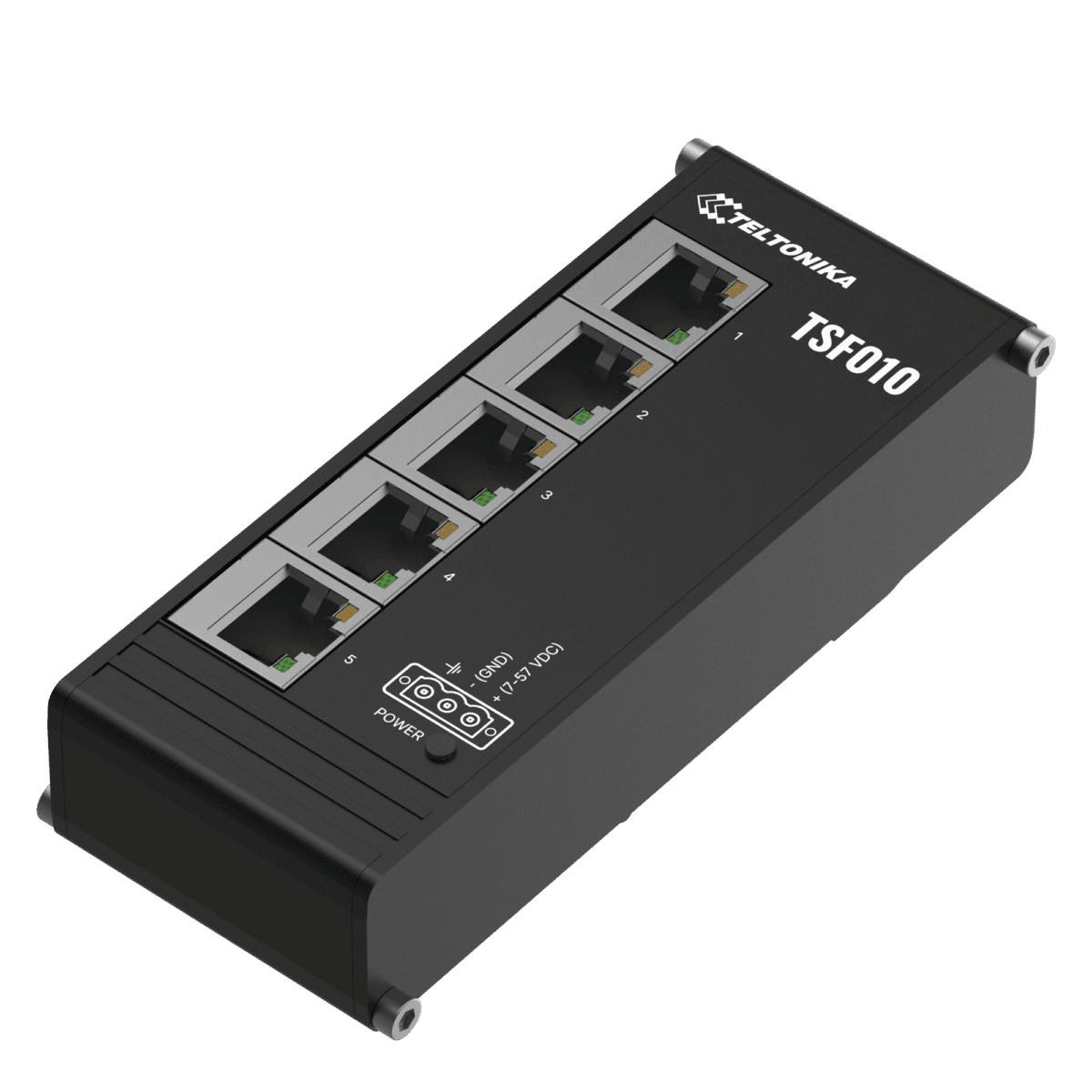Teltonika TSF010 – Switch industriel 5 ports Ethernet Switch Ethernet industriel 5 ports format plat Teltonika TSF010