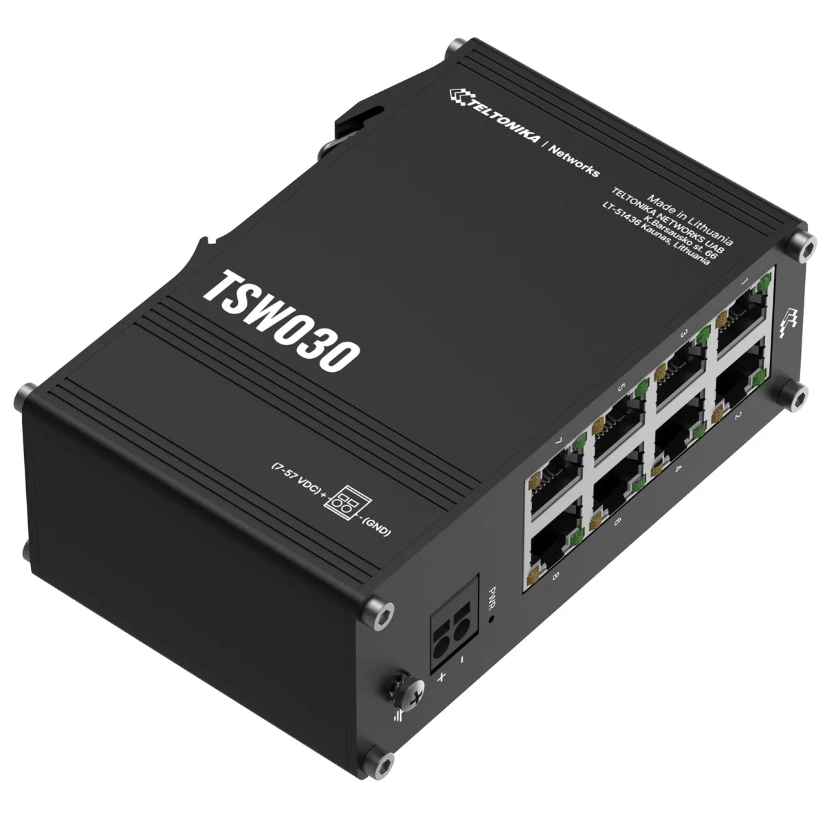 Teltonika TSW030 – Switch industriel 8 ports Fast Ethernet Switch Ethernet industriel 8 ports Fast Ethernet Teltonika TSW030