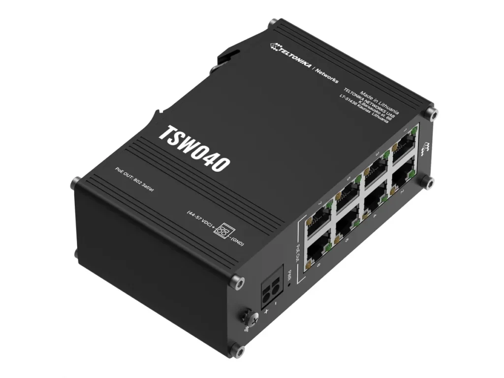 Switch industriel PoE+ 8 ports Fast Ethernet Teltonika TSW040