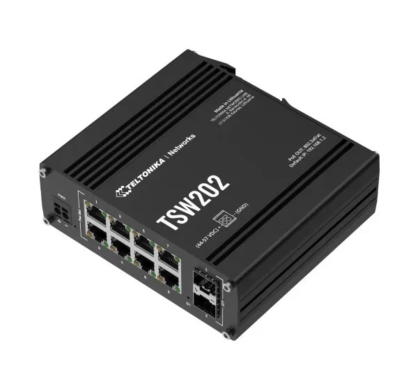 Switch industriel manageable PoE+ 8 ports Gigabit 2 SFP Teltonika TSW202