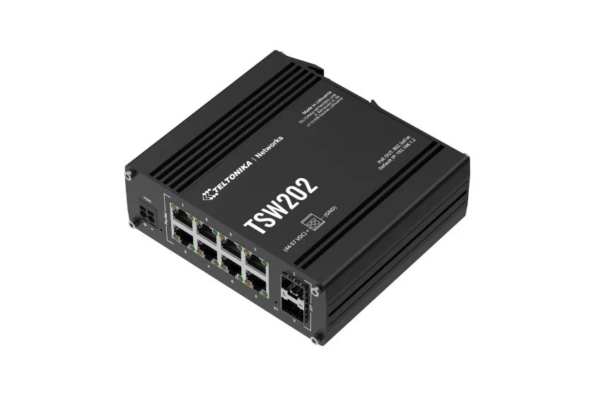Switch industriel manageable PoE+ 8 ports Gigabit 2 SFP Teltonika TSW202