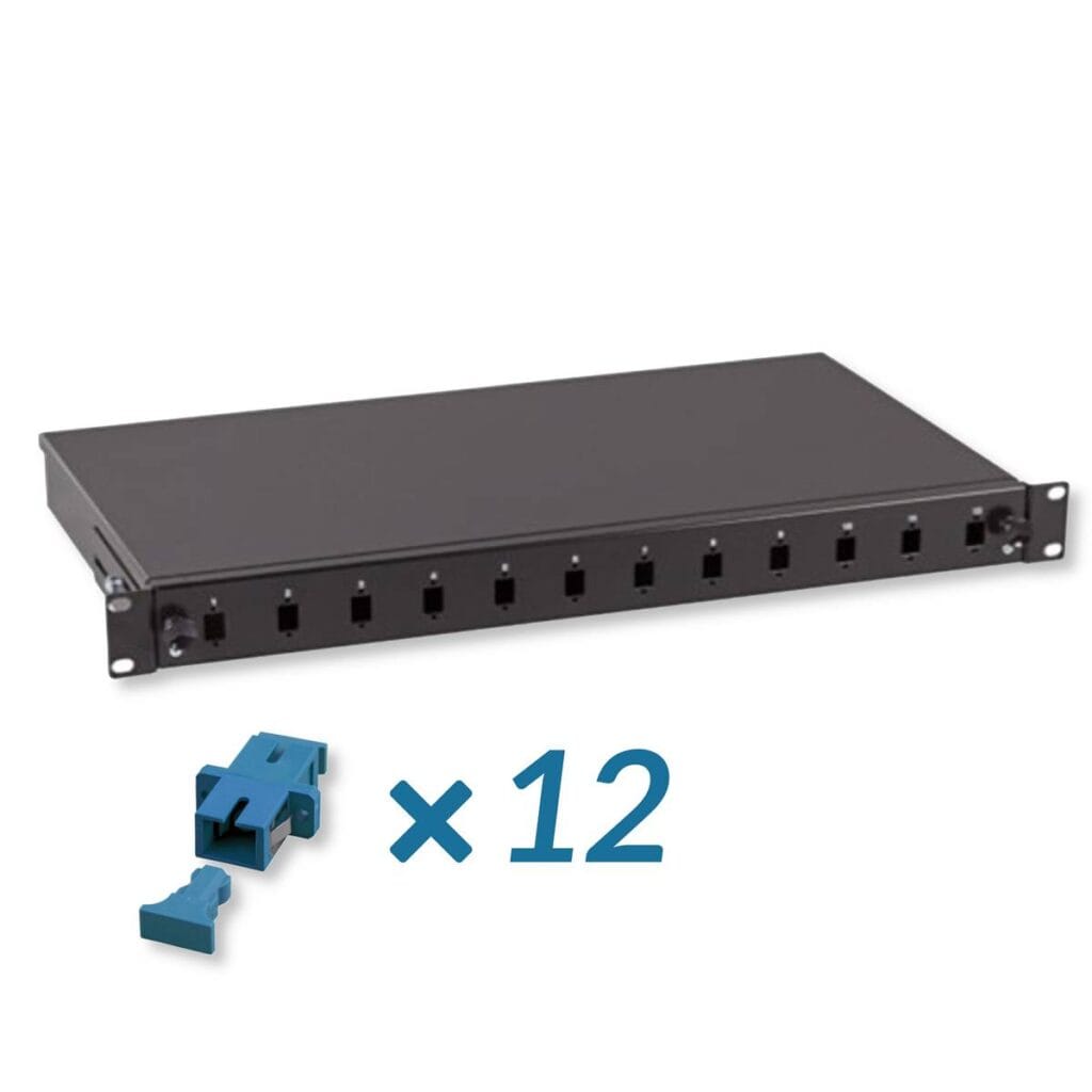 Tiroir fibre optique 12 ports SC monomode simplex équipé